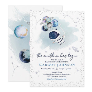 Outer Space Boy Baby Shower Galaxy Baby Shower Inv Invitation