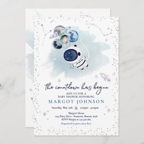 Outer Space Boy Baby Shower Galaxy Baby Shower Inv Invitation