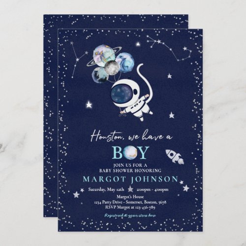 Outer Space Boy Baby Shower Galaxy Baby Shower Inv Invitation