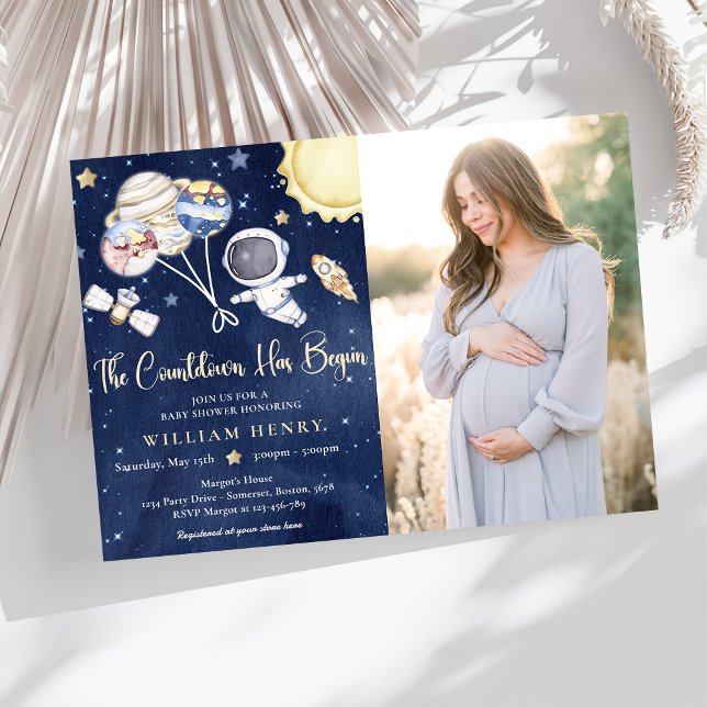 Outer Space Boy Baby Shower Galaxy Baby Shower  Invitation (Creator Uploaded)