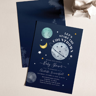 Outer Space Galaxy Baby Shower Invitations Boy - Cupcakemakeover