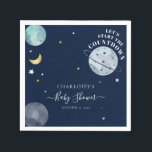 Outer Space Boy Baby Shower Paper Napkins<br><div class="desc">Baby Shower Outer Space Planet Paper Napkin. This cute and nerdy baby shower accessory is great for organizing an outer space theme party for the mom-to-be. Add the details to the napkin by clicking on the "Personalize" button.</div>
