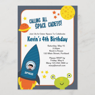 Outer Space Boy Birthday Invitation