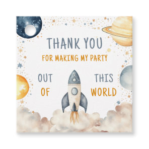 Outer Space Boy Birthday Thank You Favor Tags