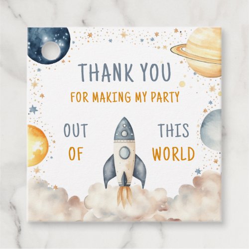 Outer Space Boy Birthday Thank You Favor Tags
