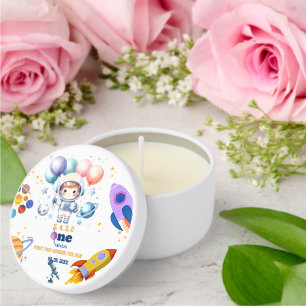 Outer space boy planet birthday mini candle favors