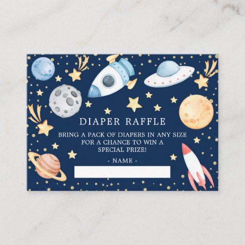 Outer Space Boys Baby Shower Diaper Raffle Ticket