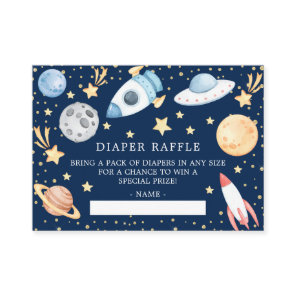 Outer Space Boys Baby Shower Diaper Raffle Ticket Enclosure Card
