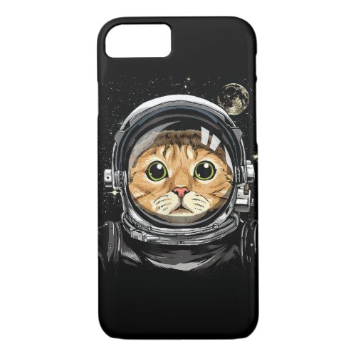 Outer Space Cat Kitty Astronaut Animal Face Galaxy iPhone 87 Case
