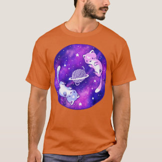Outer Space Cat Kitty Astronaut Animal Face Galaxy T-Shirt
