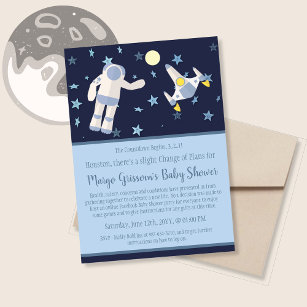 Outer Space Change of Plans Baby Shower Invitation