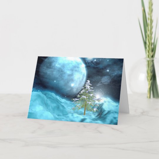 Outer Space Christmas Holiday Card