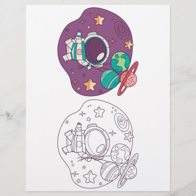 Outer space coloring page (Front)