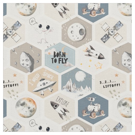Outer space Cosmic nursery quilt Fabric