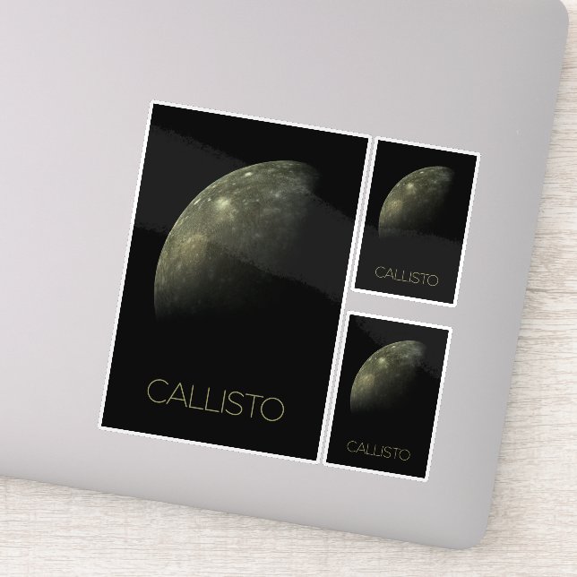 Outer Space, Cosmos, Solar System, Moon Callisto Sticker (Detail)