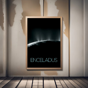 Outer Space, Cosmos, Solar System, Moon Enceladus Foam Board