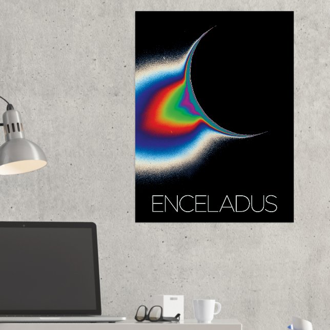 Outer Space, Cosmos, Solar System, Moon Enceladus Foil Prints (In Situ (Desk 2))