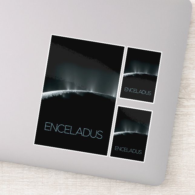 Outer Space, Cosmos, Solar System, Moon Enceladus Sticker (Detail)