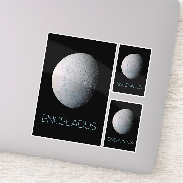 Outer Space, Cosmos, Solar System, Moon Enceladus Sticker (Detail)
