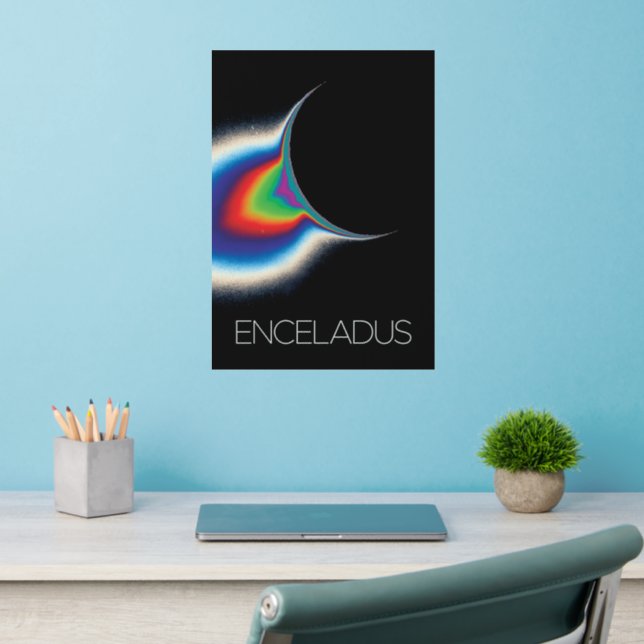 Outer Space, Cosmos, Solar System, Moon Enceladus Wall Decal (Home Office 2)