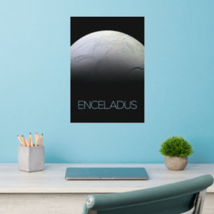Outer Space, Cosmos, Solar System, Moon Enceladus Wall Decal