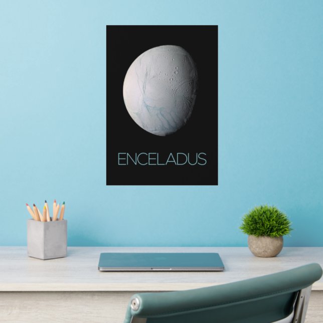 Outer Space, Cosmos, Solar System, Moon Enceladus Wall Decal (Home Office 2)