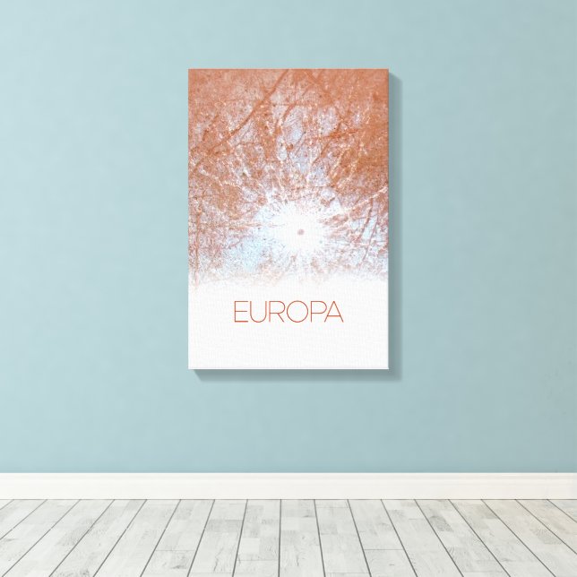Outer Space, Cosmos, Solar System, Moon Europa Canvas Print (Insitu(Wood Floor))