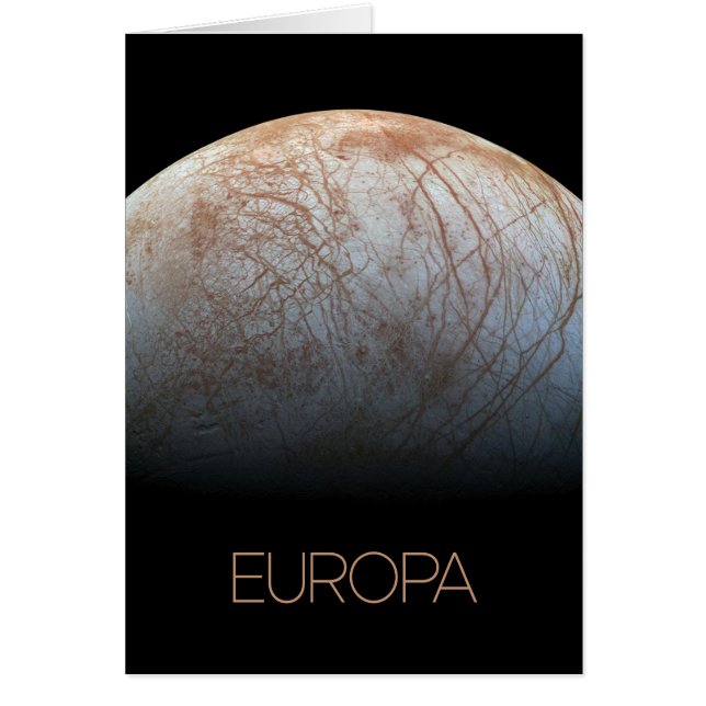 Outer Space, Cosmos, Solar System, Moon Europa Cards (Front)