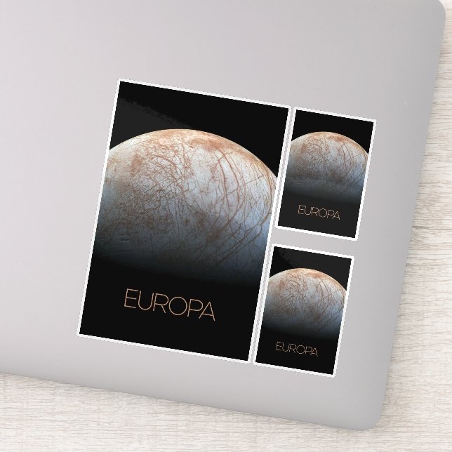 Outer Space, Cosmos, Solar System, Moon Europa Sticker (Detail)