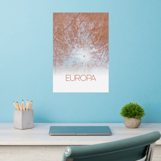 Outer Space, Cosmos, Solar System, Moon Europa Wall Decal (Home Office 2)