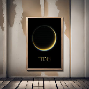 Outer Space, Cosmos, Solar System, Moon Titan Foam Board