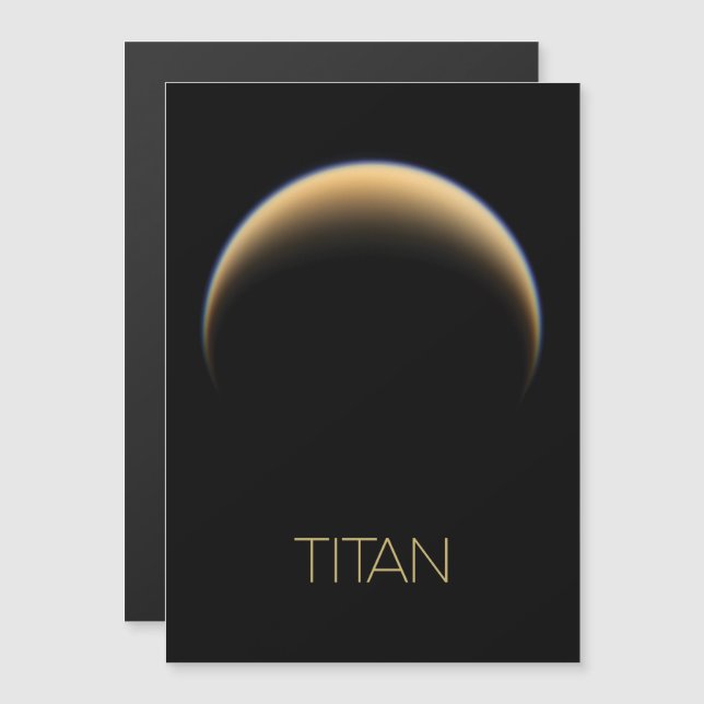 Outer Space, Cosmos, Solar System, Moon Titan Magnetic Invitation (Front/Back)