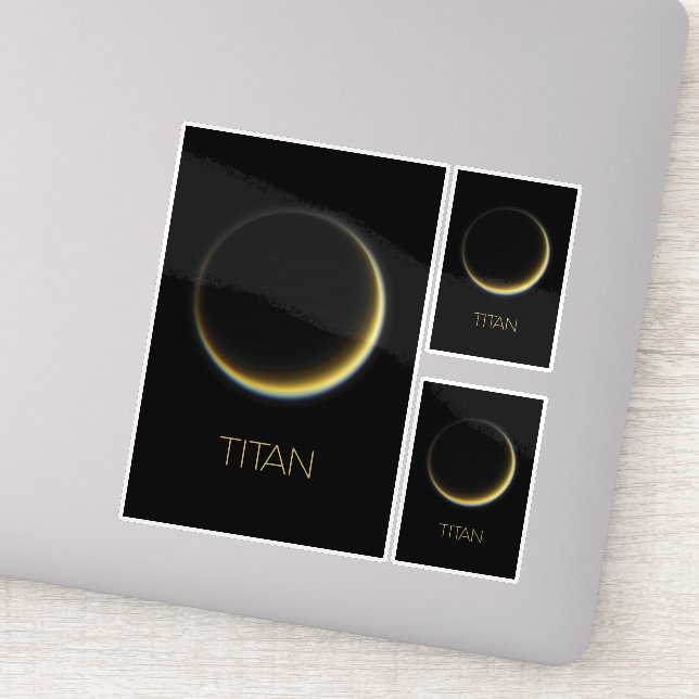 Outer Space, Cosmos, Solar System, Moon Titan Sticker (Detail)