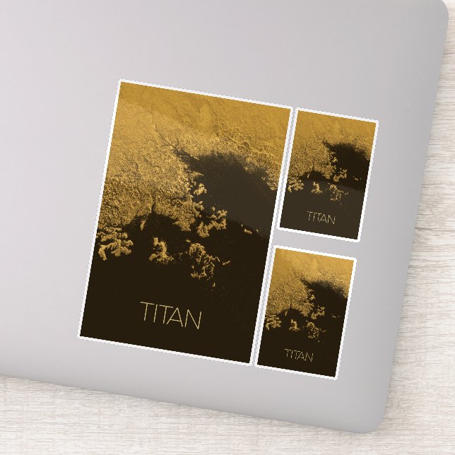 Outer Space, Cosmos, Solar System, Moon Titan Sticker (Detail)