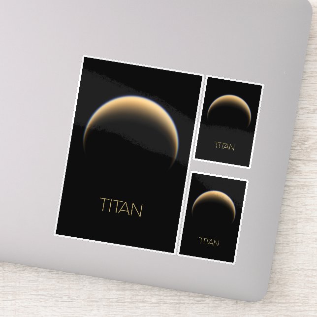 Outer Space, Cosmos, Solar System, Moon Titan Sticker (Detail)