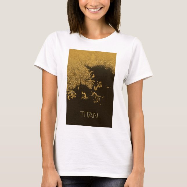 Outer Space, Cosmos, Solar System, Moon Titan T-Shirt (Front)