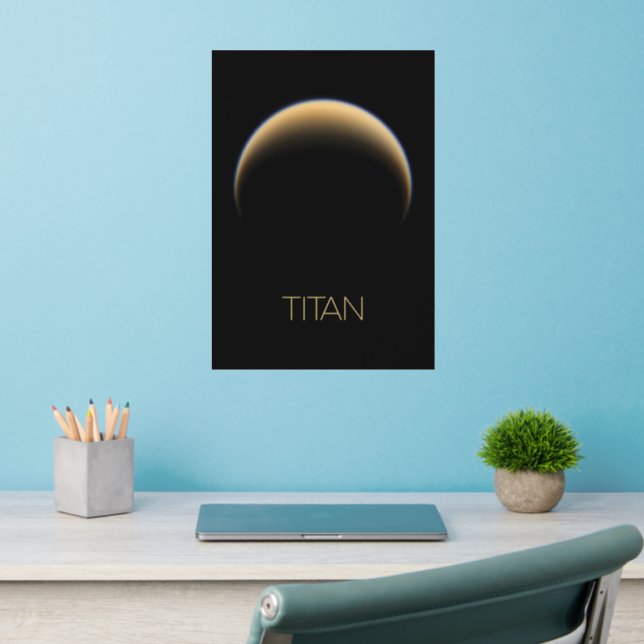 Outer Space, Cosmos, Solar System, Moon Titan Wall Decal (Home Office 2)