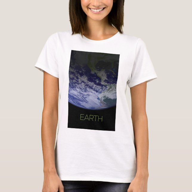 Outer Space, Cosmos, Solar System, Planet Earth T-Shirt (Front)