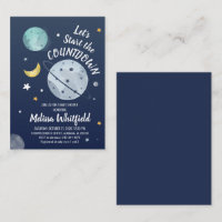 Outer Space Countdown Baby Shower Invitation