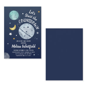Outer Space Countdown Baby Shower Invitation