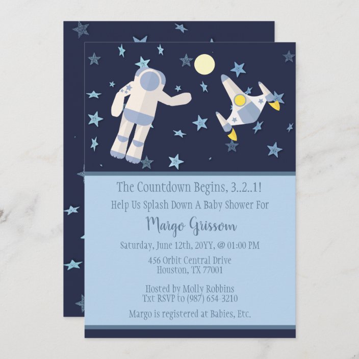 Outer Space Countdown Begins Baby Shower Invitation Zazzle Com