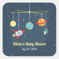 Outer Space Crib Toys Baby Boy Shower Stickers