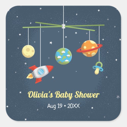 Outer Space Crib Toys Baby Boy Shower Stickers