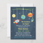 Outer Space Crib Toys Baby Shower Invitations