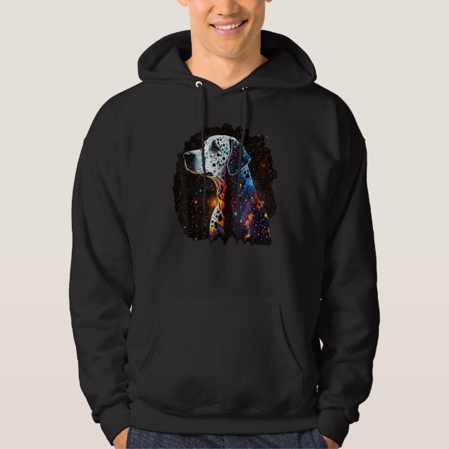 Outer Space Dalmatian on Galaxy Astronaut Dalmatia Hoodie (Front)