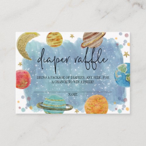 Outer Space Diaper Raffle Enclosure Card