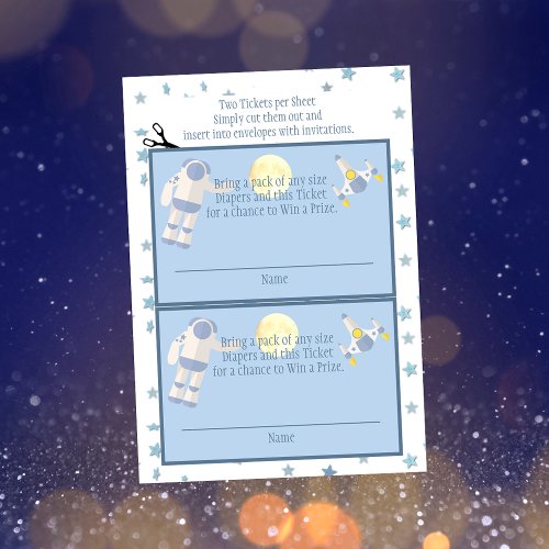 Outer Space Diaper Raffle Enclosure Card