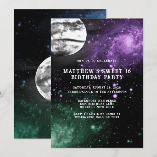 Outer Space Earth Boy Sweet 16 Birthday Party