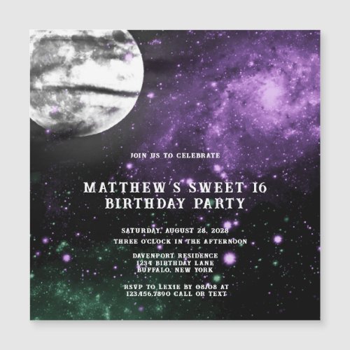 Outer Space Earth Boy Sweet 16 Birthday Party