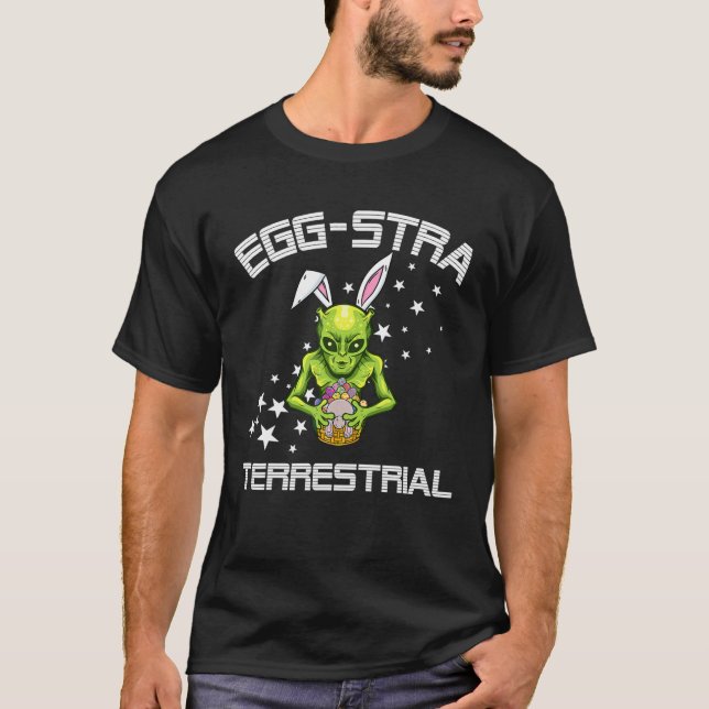 Outer Space Eggs Extra Terrestial Alien Easter Egg T-Shirt (Front)